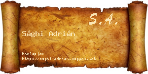 Sághi Adrián névjegykártya